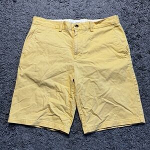 Old Navy Chino Shorts Mens 32 Yellow Ultimate Slim Flex 9'' Inseam Casual